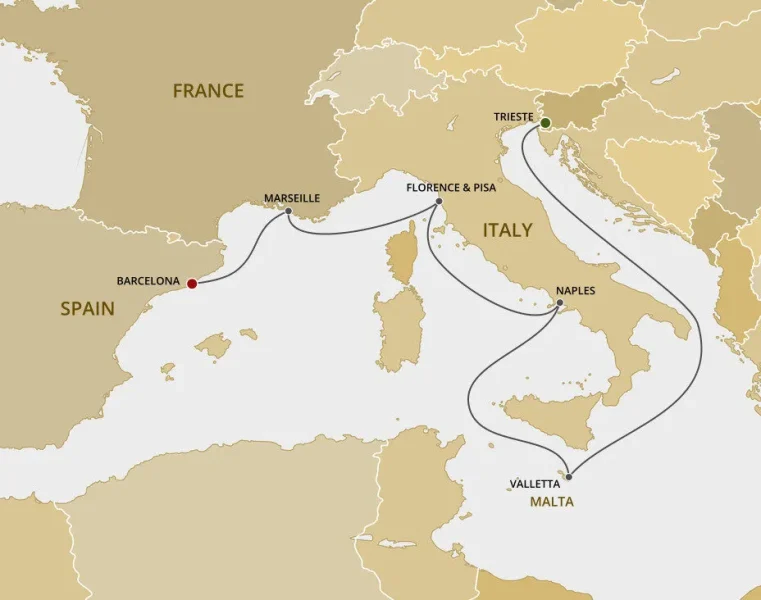 Trieste to Barcelona