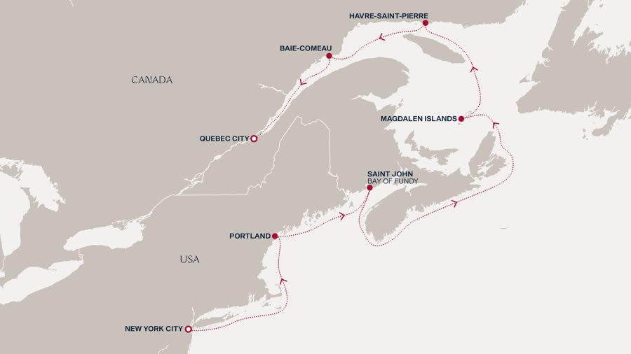 New York to Quebec